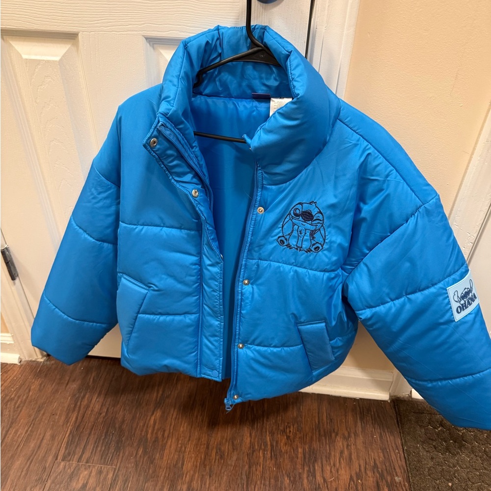 Women's Stitch Blue Puffer Jacket